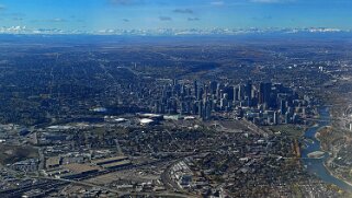 En dessus de la Calgary A travers l'hublot