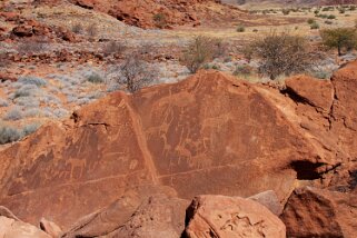 Gravures rupestres - Twyfelfontein Namibie 2010