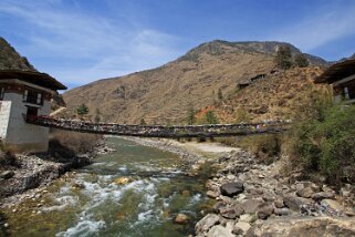 Pont de chaîne Bhoutan 2013