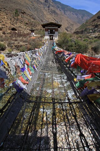 Pont de chaîne Bhoutan 2013