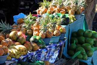 Marché aux fruits à Sainte-Lucie Afrique du Sud 2019